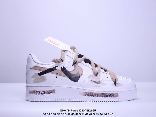 耐克Nike Air Force 1 Low’07 石灰绑带 空军一号低帮休闲板鞋 DD8959 101 定制皮料 原厂3D打印 3M反光 定制鞋盒 原楦原纸板