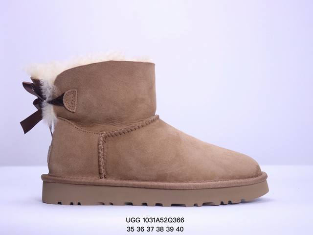 SP原厂版 UGG 6501 单丝带蝴蝶结秋冬羊皮毛一体雪地靴 全鞋采用ZP同厂 隆丰A级澳洲进口羊皮毛一体 品牌代工厂生产线 完全遵循ZP工艺流程 代工厂原厂