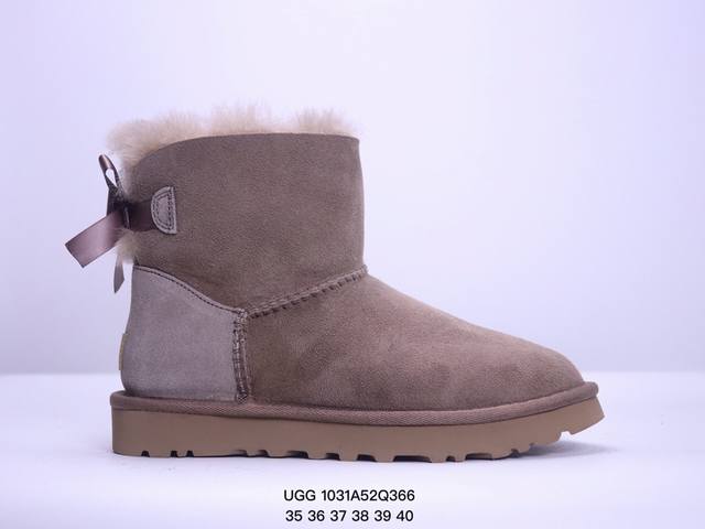 SP原厂版 UGG 6501 单丝带蝴蝶结秋冬羊皮毛一体雪地靴 全鞋采用ZP同厂 隆丰A级澳洲进口羊皮毛一体 品牌代工厂生产线 完全遵循ZP工艺流程 代工厂原厂