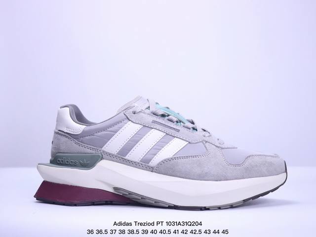 Adidas Treziod PT 低帮运动慢跑鞋 鞋面采用混合材质 搭配丰富的设计细节 造型休闲 低调简约而又不失风格！H03714 尺码：36-45 半 X