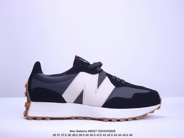 公司级新百伦 New Balance NB327系列 皮面复古休闲运动慢跑鞋 WS327RA全新 New Balance 327 系列，以更纯粹的复古风格设计打