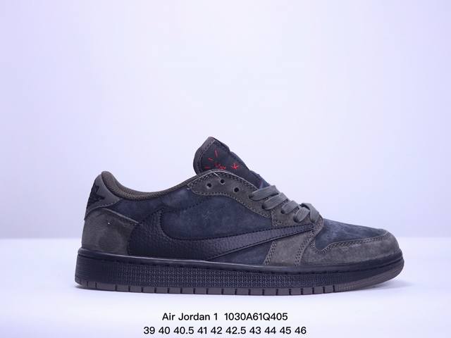 公司级AJ1倒勾Travis Scott x Air Jordan 1 ” Reverse Mocha “ AJ1乔1 TS 闪电 联名倒钩 低帮文化篮球鞋 货