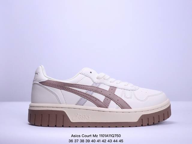 亚瑟士 Asics Court Mz 2.0 中性学院系列 低帮厚底增高休闲运动板鞋 软质牛培皮鞋面 男鞋女鞋百搭舒适板鞋 情侣经典时尚复古板鞋。性价比很不错，