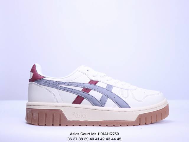 亚瑟士 Asics Court Mz 2.0 中性学院系列 低帮厚底增高休闲运动板鞋 软质牛培皮鞋面 男鞋女鞋百搭舒适板鞋 情侣经典时尚复古板鞋。性价比很不错，