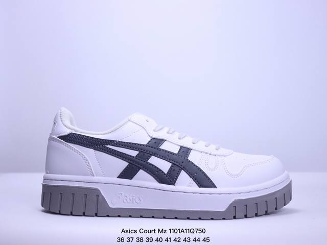 亚瑟士 Asics Court Mz 2.0 中性学院系列 低帮厚底增高休闲运动板鞋 软质牛培皮鞋面 男鞋女鞋百搭舒适板鞋 情侣经典时尚复古板鞋。性价比很不错，