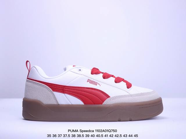 PUMA 彪马 男女运动板鞋，原楦原纸版开发版型，采用环保皮革组合鞋面材质，外置耐磨橡胶大底蕾哈娜同系面包鞋太好看了！彪马Puma Park Lifestyle