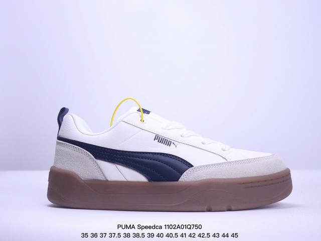 PUMA 彪马 男女运动板鞋，原楦原纸版开发版型，采用环保皮革组合鞋面材质，外置耐磨橡胶大底蕾哈娜同系面包鞋太好看了！彪马Puma Park Lifestyle