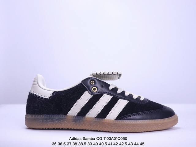 Adidas Originals Wb Pony Tonal Samba OG 桑巴舞系列绅士德训足球风百搭低帮休闲运动板鞋 货号:IH3371 尺码:36 3