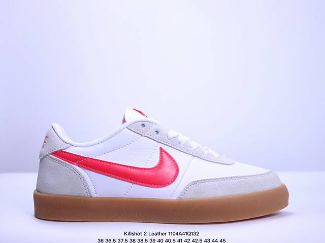 公司级耐克 Killshot 2 Leather 受到OG网球鞋的启发，Killshot 2采用多种纹理皮革打造了鞋面，营造出清新的外观。从柔软的绒面革到具有光