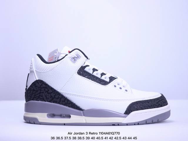 Air Jordan 3 Retro 迈克尔 乔丹AJ3代中帮复古休闲运动文化篮球鞋 货号:CT853 Size:36-45半 XM 4Q770