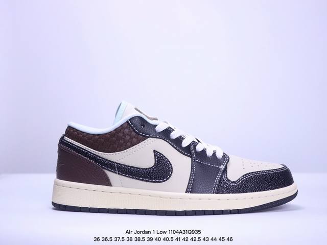 乔丹Air Jordan 1 Low AJ1 乔1低帮复古文化休闲运动篮球鞋 棕白 半 36-46 XM 4Q935