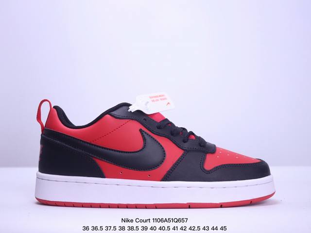 公司级 真标半码耐克Nike Court Borough Low 2 耐克校园休闲板鞋 尺码36 36.5 37.5 38 38.5 39 40 40.5 41