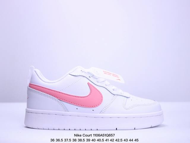 公司级 真标半码耐克Nike Court Borough Low 2 耐克校园休闲板鞋 尺码36 36.5 37.5 38 38.5 39 40 40.5 41