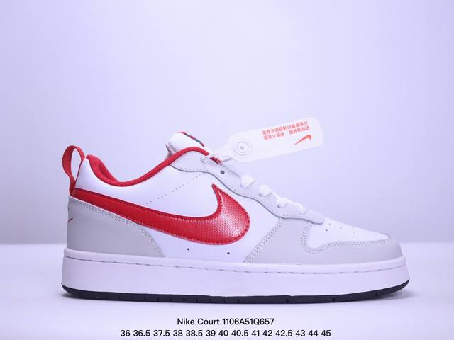 公司级 真标半码耐克Nike Court Borough Low 2 耐克校园休闲板鞋 尺码36 36.5 37.5 38 38.5 39 40 40.5 41