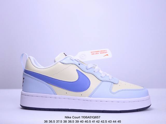 公司级 真标半码耐克Nike Court Borough Low 2 耐克校园休闲板鞋 尺码36 36.5 37.5 38 38.5 39 40 40.5 41