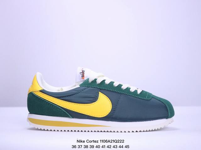 Nike Cortez 舒适百搭低帮休闲跑步鞋男女款黄绿 XM 6Q222