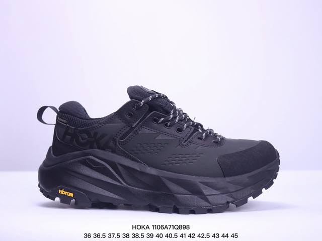 公司级HOKA ONE ONE Kaha Low GTX卡哈低帮防水防滑轻便登山徒步鞋 牛巴革与橡胶鞋头打造高度耐磨的支撑型鞋面GORE-TEX防水内靴、Vib