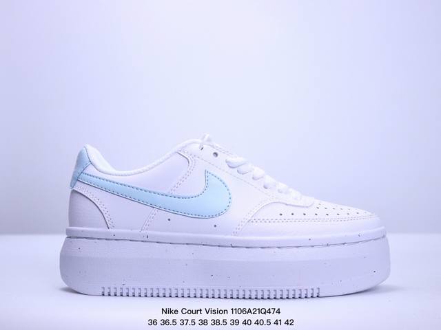 真标带半码 NIKE耐克新款Nike Court Vision Alta LTR 厚底增高运动休闲板鞋。时尚设计，巧妙融合皮革材质搭配加高鞋底。出众篮球鞋外观搭