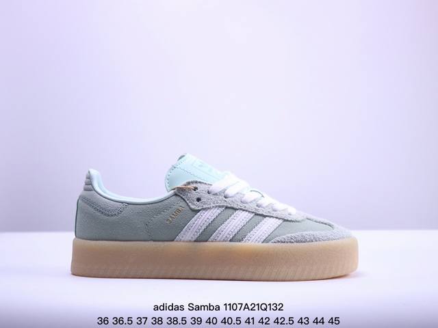 adidas Samba XLG 百搭单品 舒适百搭 潮流增高低帮板鞋 全新的设计Samba XIg 配置全新的渐变adidas鞋盒 加大加厚的鞋型设计 妥妥的