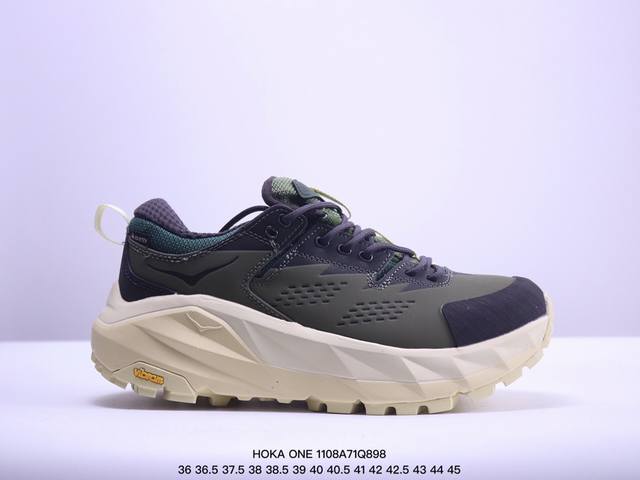 公司级HOKA ONE ONE Kaha Low GTX卡哈低帮防水防滑轻便登山徒步鞋 牛巴革与橡胶鞋头打造高度耐磨的支撑型鞋面GORE-TEX防水内靴、Vib