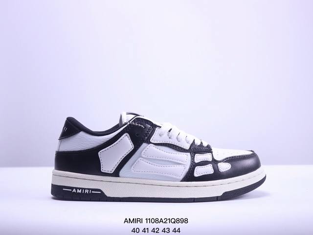 真标AMIRI Skeleton Low-Skel top Sneakers 埃米尔骨骼系列 低帮 经典百搭休闲运动板鞋 尺码:40-44 XM 8Q898