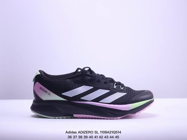 阿迪达斯 Adidas ADIZERO SL 货号：GV9095 网面 低帮 运动休闲鞋，后跟加厚，呵护脚后跟，立体保护软绵鞋口，轻松穿脱不磨脚。安全防撞包裹鞋