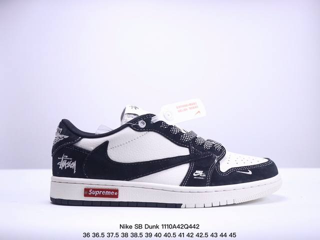 海外爆款限量发售！公司级 Nike SB Dunk Low“SUP联名 灰白黑勾” 周年高端定制 低帮休闲板鞋 定制鞋盒 大厂纯原品质出货 超高清洁度 皮料切割