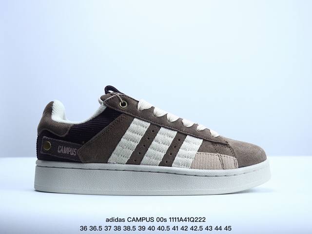 adidas originals CAMPUS 00s 圆头系带防滑耐磨 低帮板鞋 男女同款绿黑 XM1111Q222