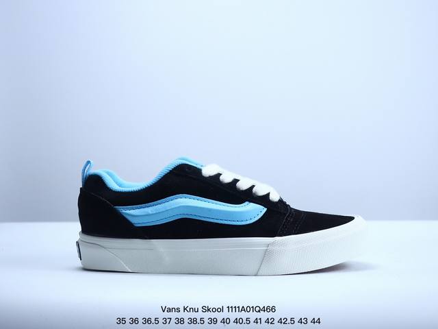 Vans Knu Skool 百搭休闲防滑减震低帮 板鞋男女同款vans 面包月蓝色黑 颜色：vans 面包月蓝黑 香芋紫 尺码：35 36 36.5 37 3