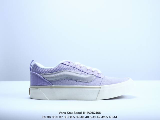 Vans Knu Skool 百搭休闲防滑减震低帮 板鞋男女同款vans 面包月蓝色黑 颜色：vans 面包月蓝黑 香芋紫 尺码：35 36 36.5 37 3