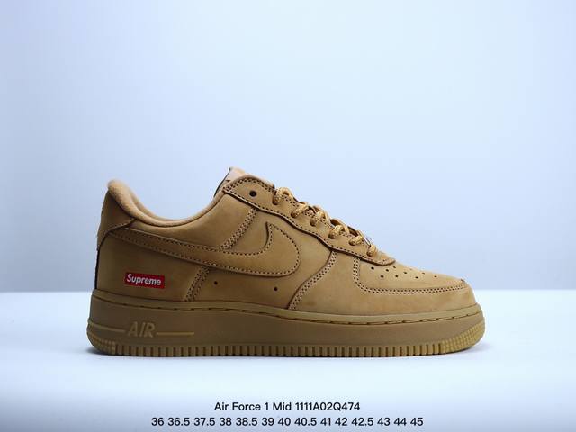 公司级Air Force 1 Mid “Flax AF-1 空军一号小麦低邦 原楦头原纸板 打造纯正空军版型 专注外贸渠道 全掌内置蜂窝气垫 #原盒配件 原厂中