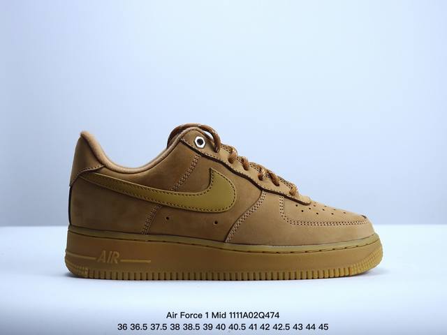 公司级Air Force 1 Mid “Flax AF-1 空军一号小麦低邦 原楦头原纸板 打造纯正空军版型 专注外贸渠道 全掌内置蜂窝气垫 #原盒配件 原厂中