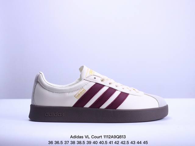 公司级Adidas Neo VL Court 2.0 百搭单品 绒面麂皮防滑耐磨轻便低帮板鞋 整双鞋以传统的低帮呈现的清新造型 鞋头优先头层反毛皮 包裹保证优秀