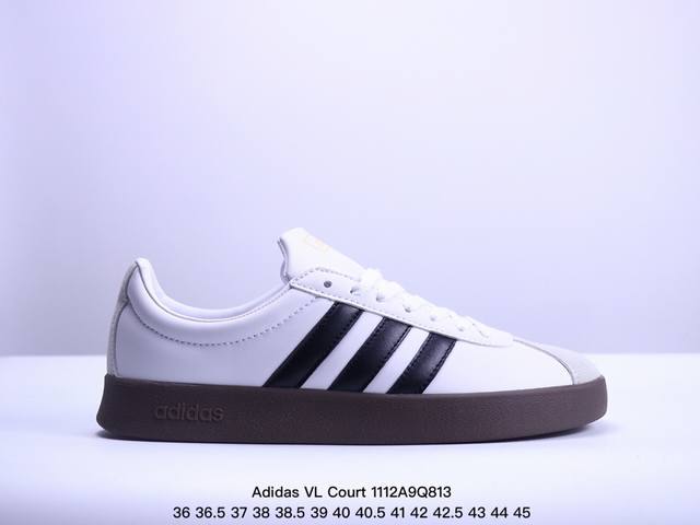 公司级Adidas Neo VL Court 2.0 百搭单品 绒面麂皮防滑耐磨轻便低帮板鞋 整双鞋以传统的低帮呈现的清新造型 鞋头优先头层反毛皮 包裹保证优秀