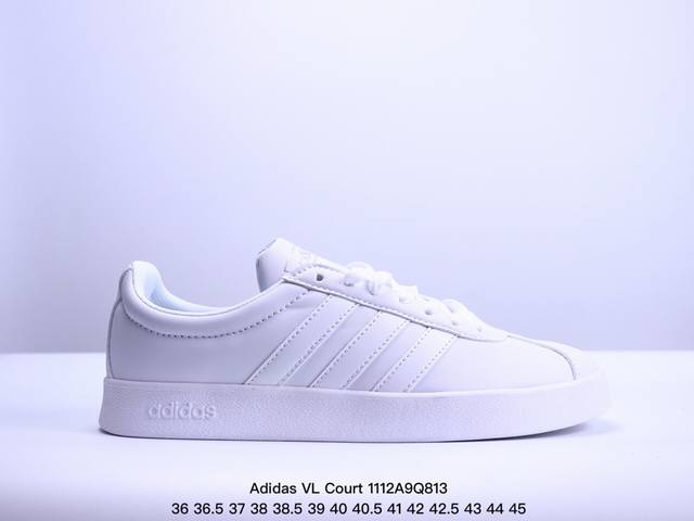 公司级Adidas Neo VL Court 2.0 百搭单品 绒面麂皮防滑耐磨轻便低帮板鞋 整双鞋以传统的低帮呈现的清新造型 鞋头优先头层反毛皮 包裹保证优秀