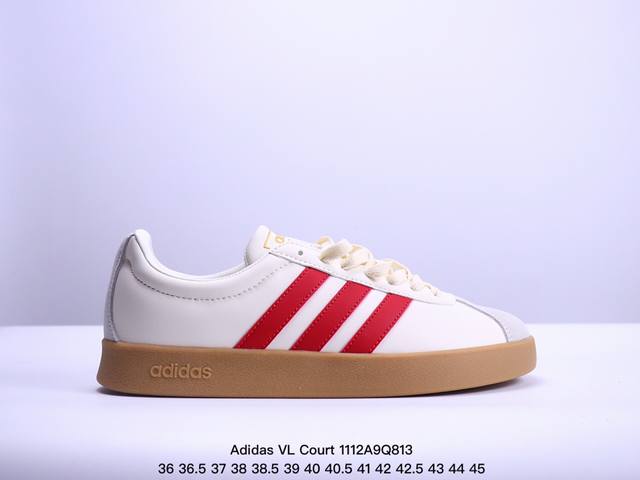 公司级Adidas Neo VL Court 2.0 百搭单品 绒面麂皮防滑耐磨轻便低帮板鞋 整双鞋以传统的低帮呈现的清新造型 鞋头优先头层反毛皮 包裹保证优秀