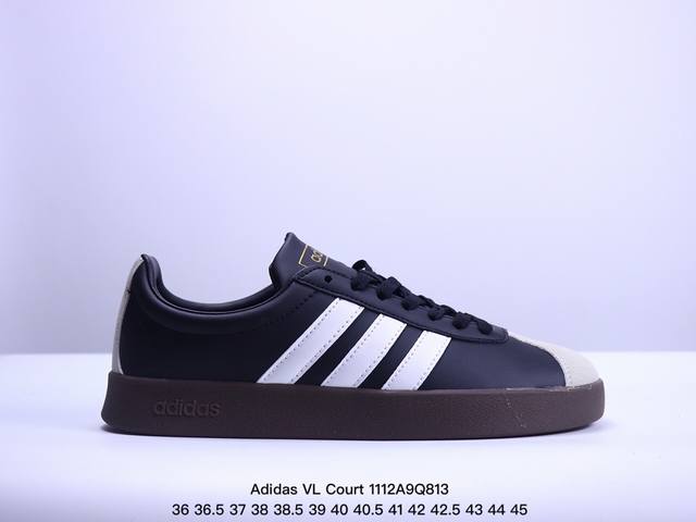 公司级Adidas Neo VL Court 2.0 百搭单品 绒面麂皮防滑耐磨轻便低帮板鞋 整双鞋以传统的低帮呈现的清新造型 鞋头优先头层反毛皮 包裹保证优秀