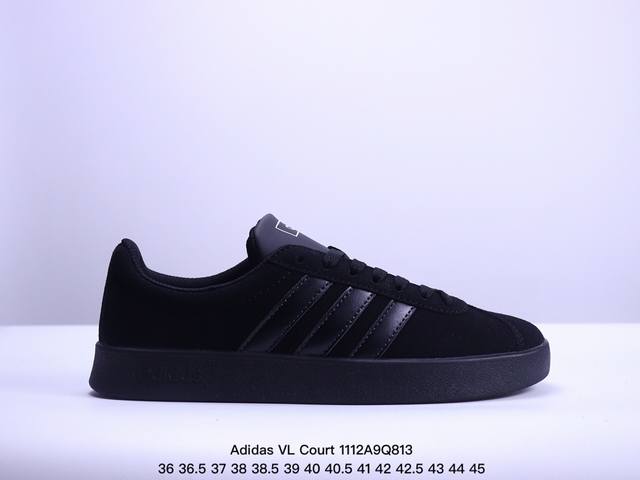 公司级Adidas Neo VL Court 2.0 百搭单品 绒面麂皮防滑耐磨轻便低帮板鞋 整双鞋以传统的低帮呈现的清新造型 鞋头优先头层反毛皮 包裹保证优秀