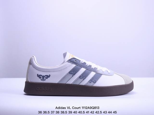 公司级Adidas Neo VL Court 2.0 百搭单品 绒面麂皮防滑耐磨轻便低帮板鞋 整双鞋以传统的低帮呈现的清新造型 鞋头优先头层反毛皮 包裹保证优秀