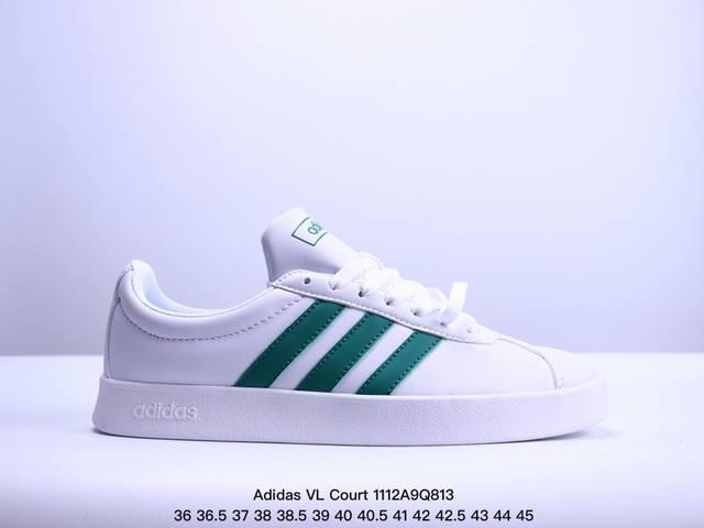 公司级Adidas Neo VL Court 2.0 百搭单品 绒面麂皮防滑耐磨轻便低帮板鞋 整双鞋以传统的低帮呈现的清新造型 鞋头优先头层反毛皮 包裹保证优秀