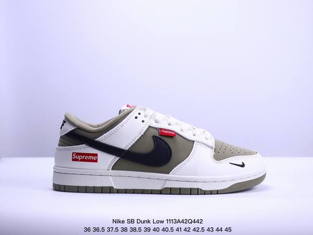 海外爆款限量发售！公司级 Nike SB Dunk Low“北面联名 灰猪八藏蓝勾” 周年高端定制 低帮休闲板鞋 定制鞋盒 大厂纯原品质出货 超高清洁度 皮料切