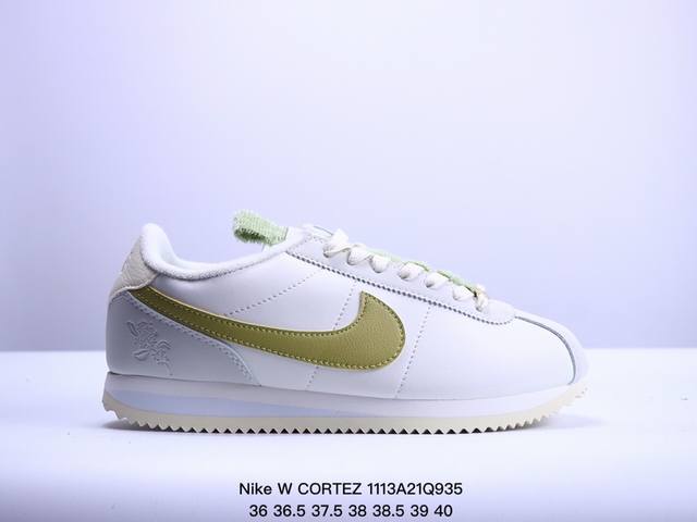 公司级耐克Nike W CORTEZ 阿甘鞋 低帮拼接 慢跑鞋，赋予脚踝灵活舒适感受缓震内底结合全掌型泡棉鞋底，营造舒适脚感人字型抓地底纹，有效提升抓地力 尺码