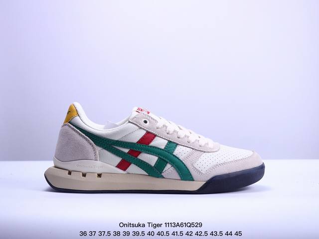 亚瑟士 Onitsuka Tiger Uitimate 81 EX 鬼冢虎 40周年纪念款透气舒适休闲鞋 #鞋面采用头层牛皮＋反毛皮打造，从款式颜色造型上体现出