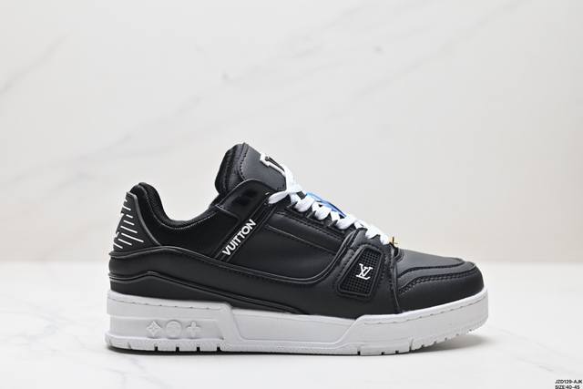 真标全新lv路易威登louis Vuitton Trainer Sneaker Low休闲运动文化百搭板鞋 尺码:40-45 Id:Jzd129-Ajk