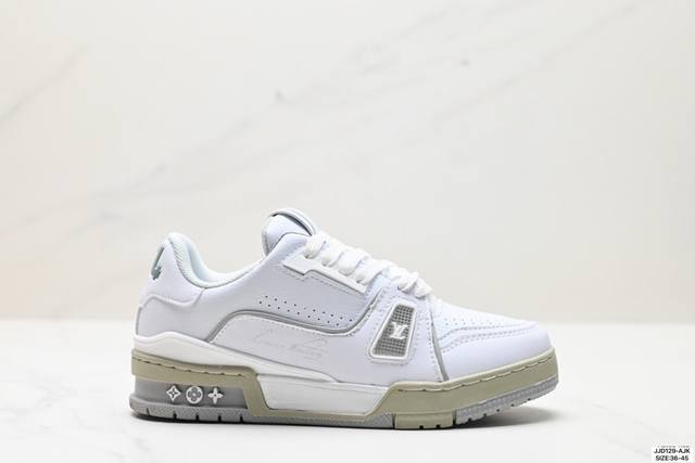 全新lv路易威登louis Vuitton Trainer Sneaker Low休闲运动文化百搭板鞋 尺码:36-45 Id:Jjd129-Ajk