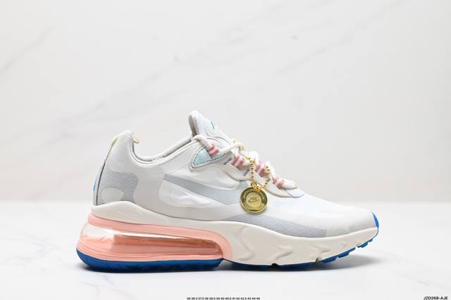 真标耐克nike Air Max 270 React 大气垫 减震 耐磨 休闲跑步鞋 货号:Ст1280-101 尺码:36 36.5 37.5 38 38.5