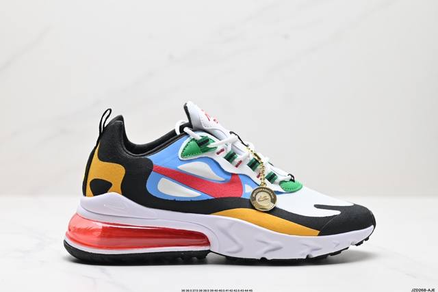 真标耐克nike Air Max 270 React 大气垫 减震 耐磨 休闲跑步鞋 货号:Ст1280-101 尺码:36 36.5 37.5 38 38.5