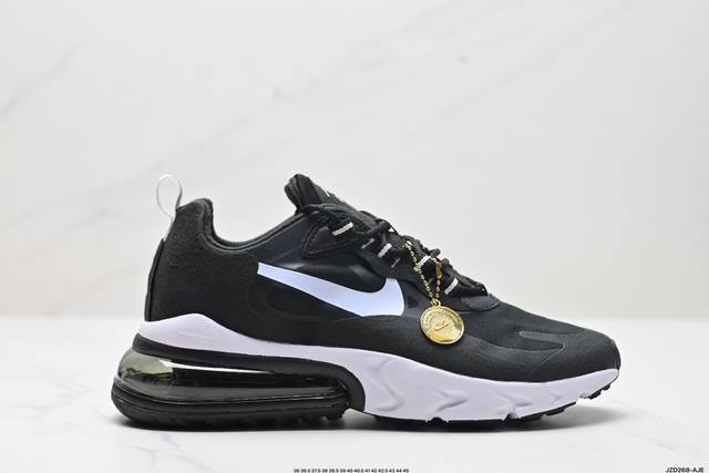 真标耐克nike Air Max 270 React 大气垫 减震 耐磨 休闲跑步鞋 货号:Ст1280-101 尺码:36 36.5 37.5 38 38.5