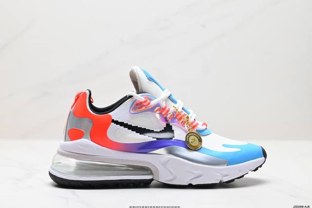 真标耐克nike Air Max 270 React 大气垫 减震 耐磨 休闲跑步鞋 货号:Ст1280-101 尺码:36 36.5 37.5 38 38.5