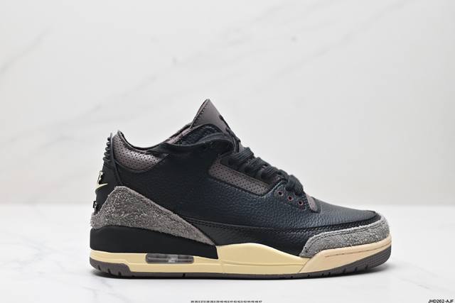 公司级nike Air Jordan 3 Retro皮革 潮流 防滑耐磨包裏性 中帮 复古篮球鞋 升级原楦原档案数据开发纸版楦型 采用同源纳帕头层皮革鞋面材质